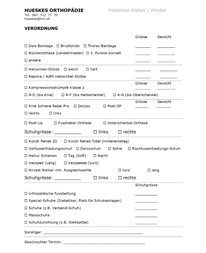 Formular Allgemeine Verordnung